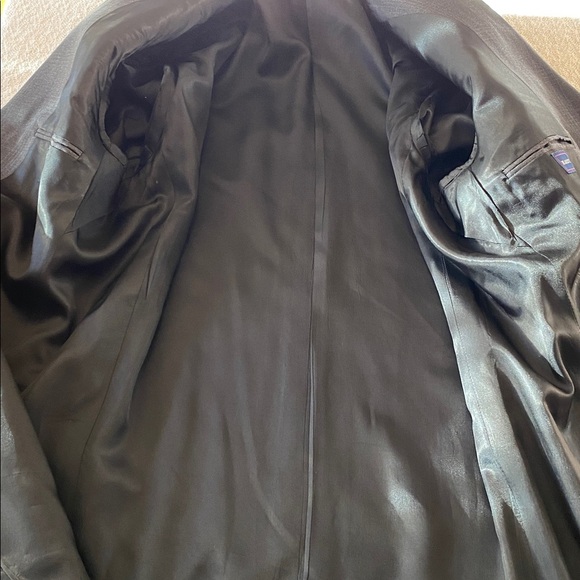 Hardy Amies Vintage 100% Wool Plaid Men’s Gray Suit Jacket Blazer Classic - Picture 13 of 16